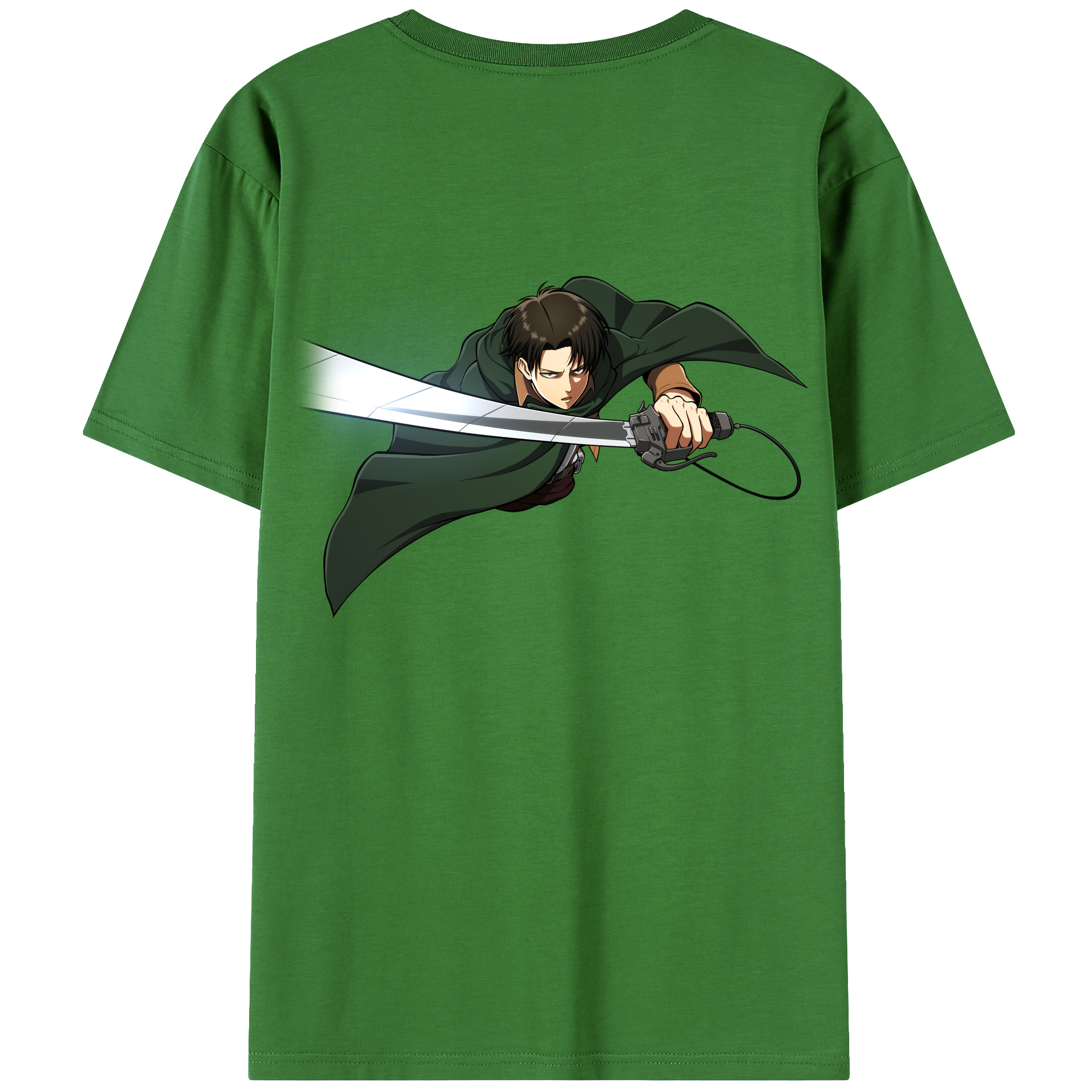 （画像用） 進撃の巨人 リヴァイ·アッカーマン Attack on Titan Levi Ackerman レディース半袖Tシャツ(バックプリント)